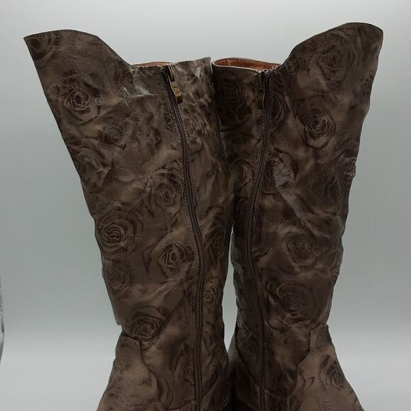Avanti high Boots size 7 Below the Knee Embossed Taupe Balky Cement color - Picture 5 of 10